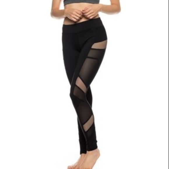 New  Black Mesh Leggings - Picture 2 of 5
